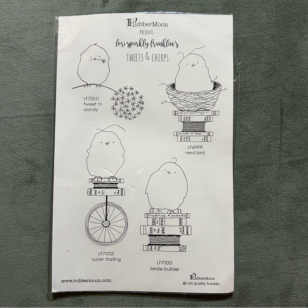 RUBBERMOON 4 pcs TWEETS & CHIRPS Rubber stamps